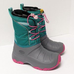 Keen Lumi Waterproof Snow Boots, Grey/Aqua, Big Kids 4 M